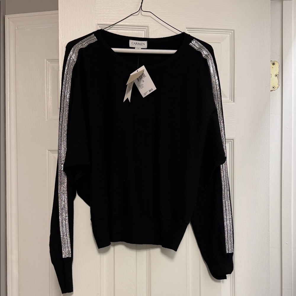 Black Sweater with Silver Detailing